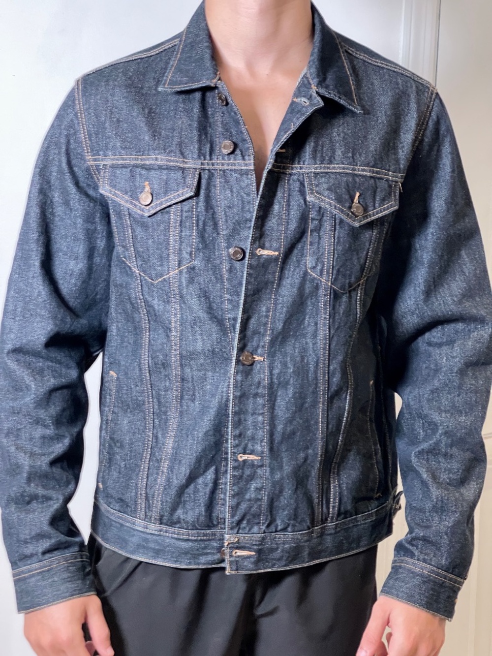 Old Navy classic dark denim navy 100% cotton jacket men  L